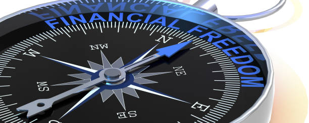 istock 3D rendering of a compass needle pointing to the word financial freedom 1479411613