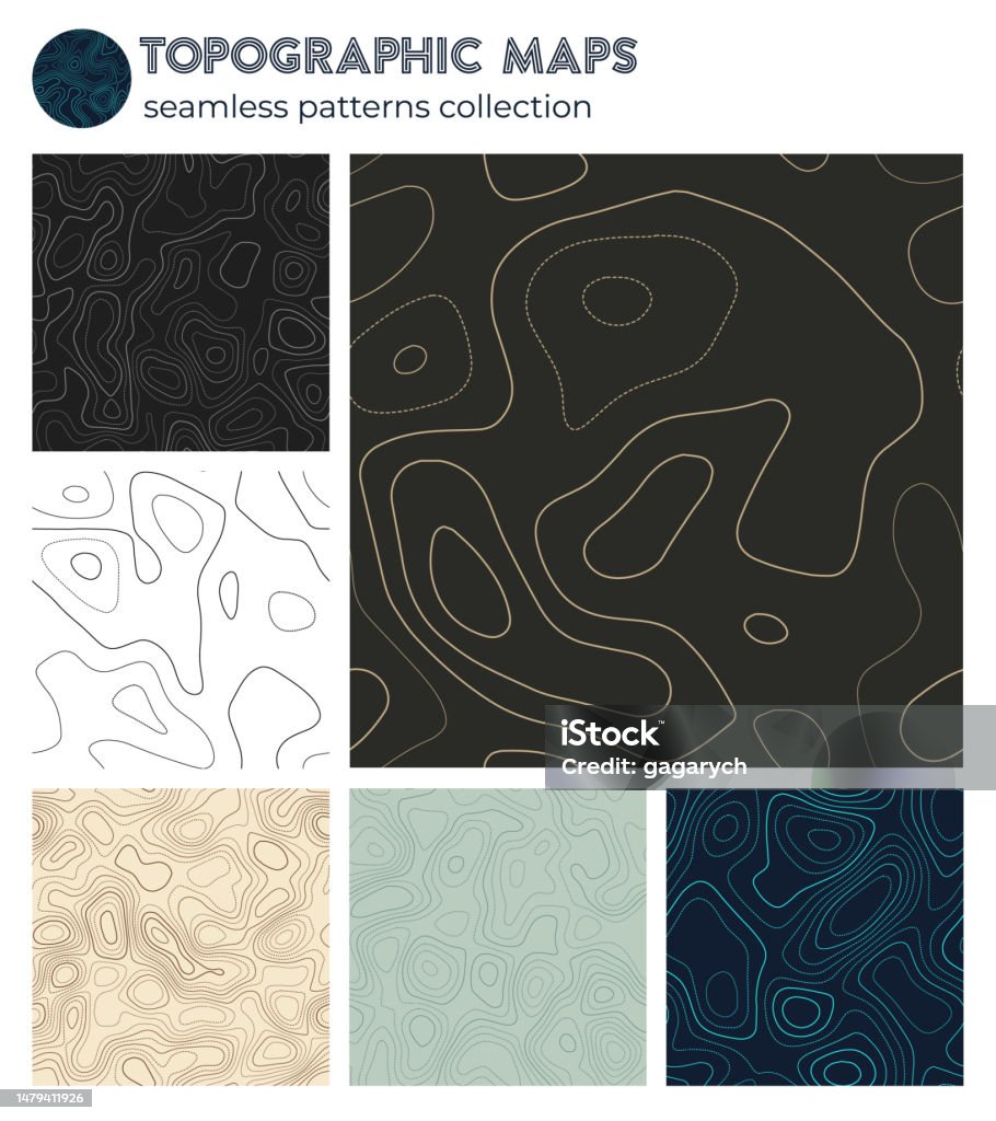 Isoline Pattern Topographic Maps Artistic Isoline Patterns Seamless Design Attractive ...