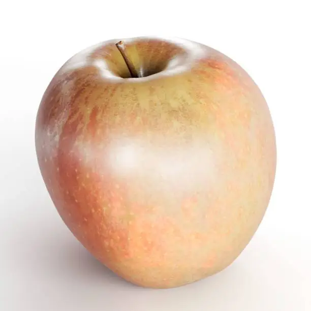 White 3d rendered apple on surface