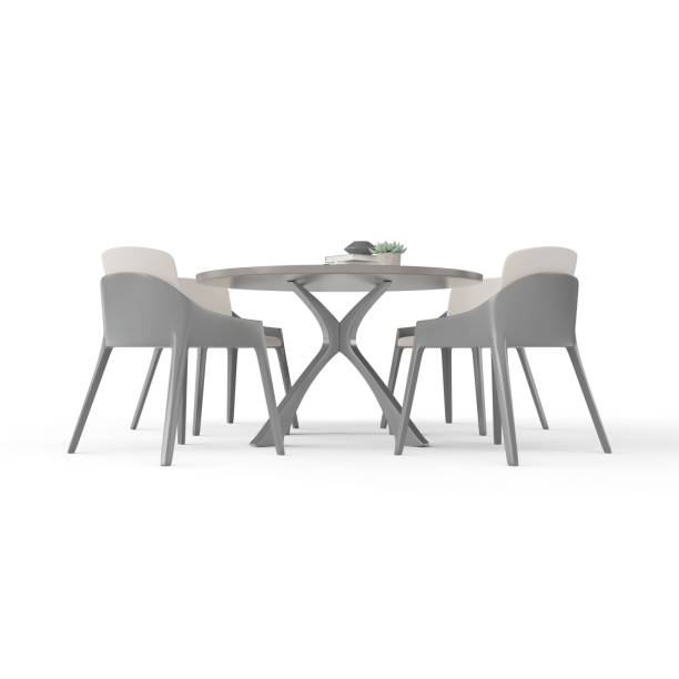 istock Table with four chairs and a vase on top of it, 3d rendering 1479413103