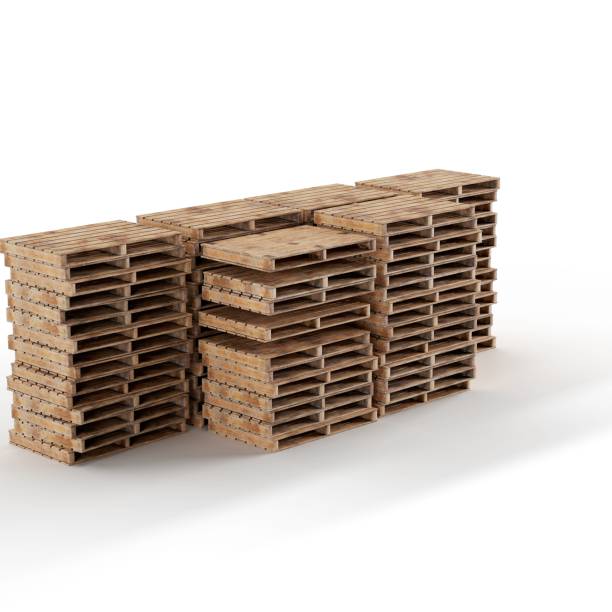 istock several stacks of pallets that are sitting on a white surface, 3d rendering 1479414102