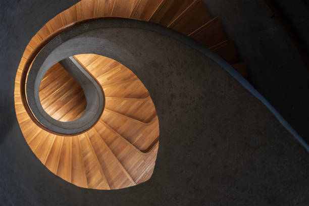 istock Modern spiral staircase. Contemporary architecture abstract background 1479415260
