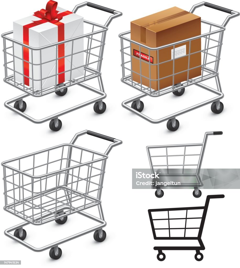 Shopping Einkaufswagen - Lizenzfrei Buy - englischer Begriff Vektorgrafik