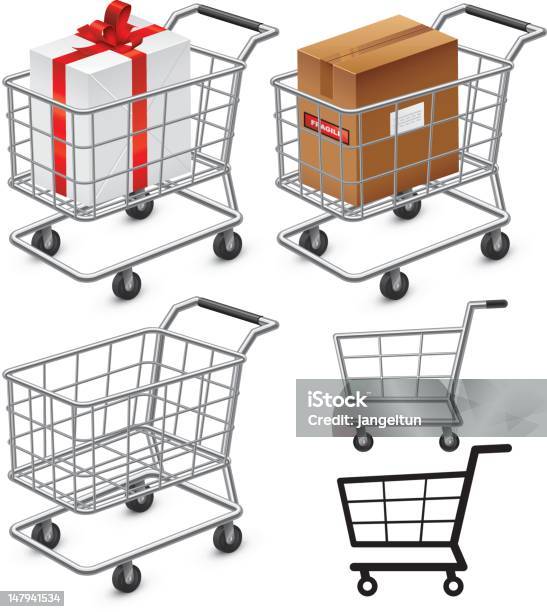 Shopping Einkaufswagen Stock Vektor Art und mehr Bilder von Buy - englischer Begriff - Buy - englischer Begriff, Einkaufen, Einkaufswagen