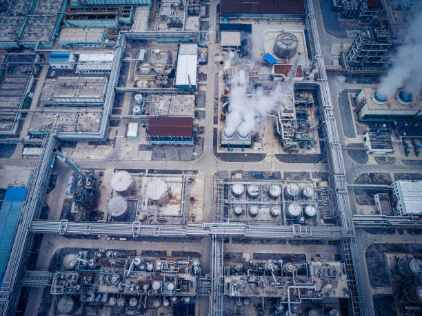 istock Aerial view refinery factory pipeline 1479416610