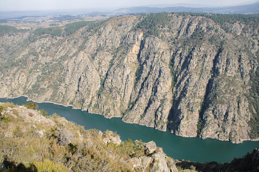 Landscape of Ribeira Sacra and river Sil canyon in Galicia, Spain