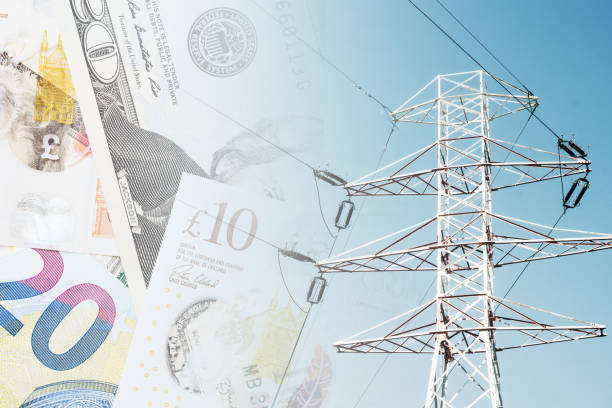 istock Electricity prices background. Household expenses rising. Great Britain Pound. Power consumption background. Banknotes of different currency. 1479424742