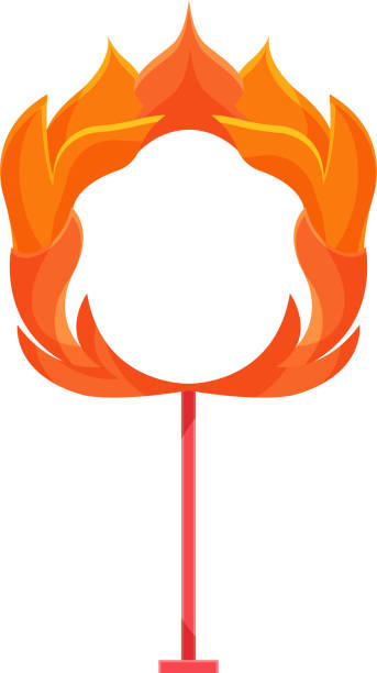 istock bright vector illustration of the ring of fire, circus accessories, circus equipment 1479425874
