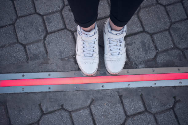 istock Integrated crosswalk stoplight for pedestrians in asphalt. 1479426488