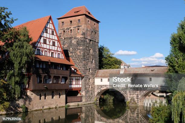 Nuremberg Cityscape With River Pegnitz And Henkersteg Stock Photo - Download Image Now