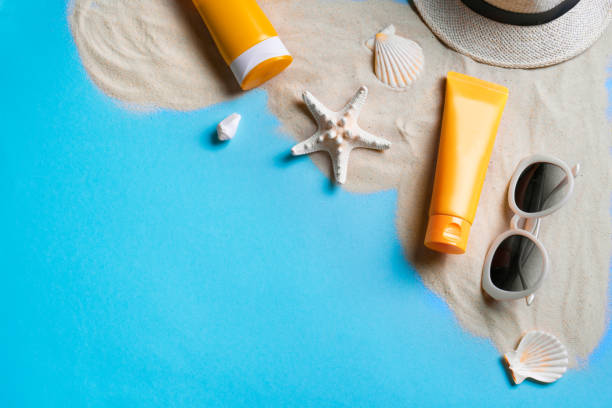 istock Summer composition with sunblock, starfish and sunglasses 1479432998