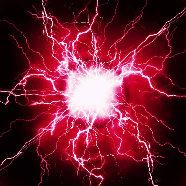 Plasma pure energy and power of red electrical electricity