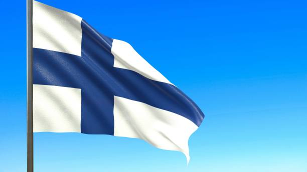 istock flag of finland against a blue sky 3d rendering 1479437453