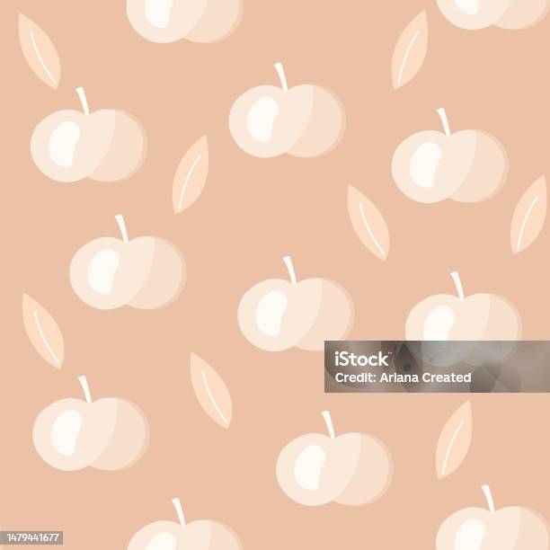 Pink Apple Pattern Apples Fruity Seamless Pattern Pastel Colored Pink Background Printable ...