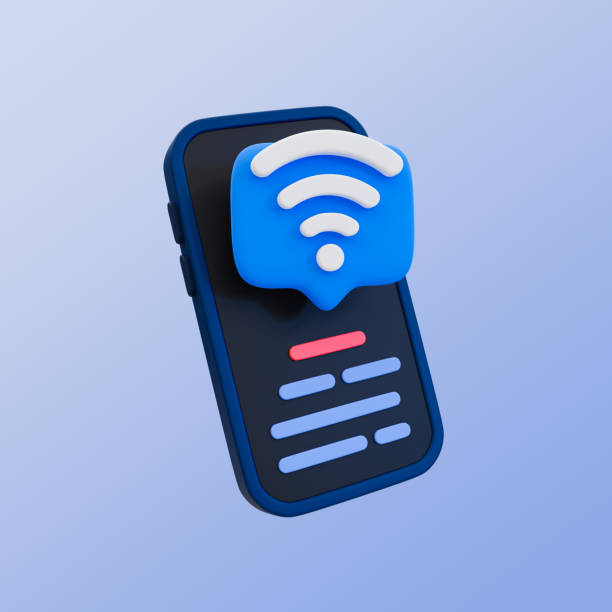 istock 3d minimal Internet tethering. router signal. smartphone with Wi-Fi icon. 3d rendering illustration. clipping path included. 1479441984