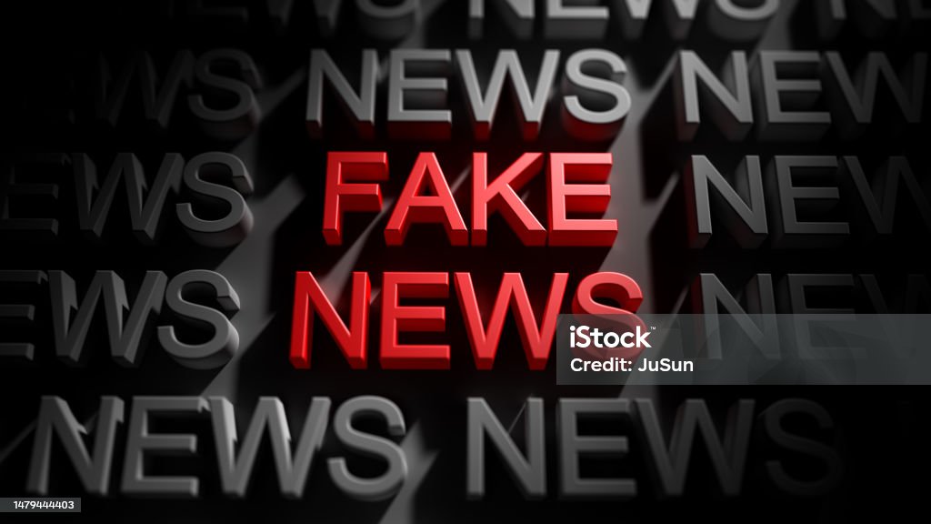 Fake News background. Lie on press and tv concept. 3d rendering. Advertisement Stock Photo