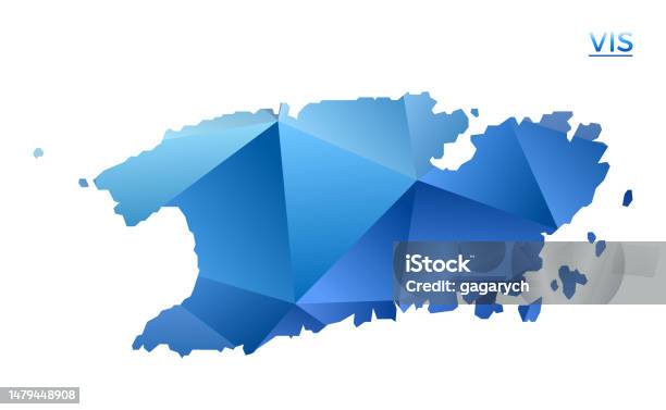 Vis Min Map Vector Vector Polygonal Vis Map Vibrant Geometric Island In Low Poly Style ...