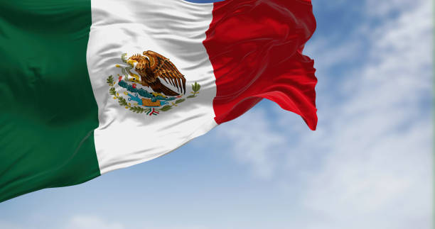 istock Mexican national flag waving in the wind 1479449558