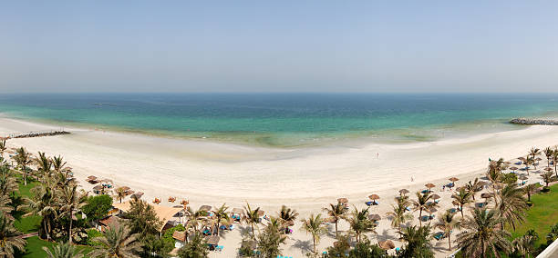 istock Panoramic view on a beach and turquoise water 147945024