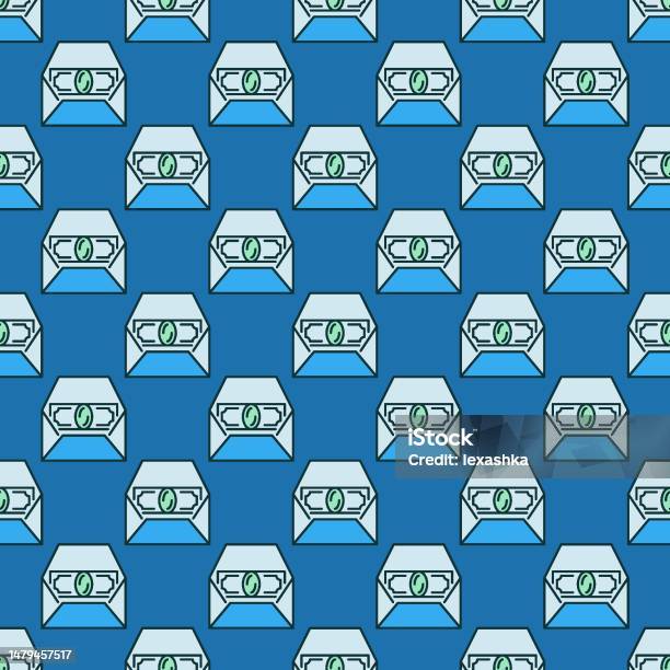 Vector Banknote Pattern Free Money Banknote In Envelope Vector Colored Seamless Pattern Stock ...