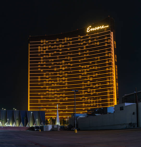 encore no wynn las vegas à noite - encore las vegas - fotografias e filmes do acervo