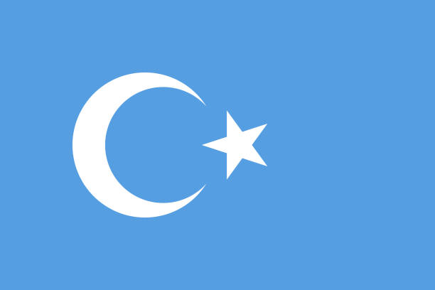 Simple flag of East Turkestan Simple flag of East Turkestan. Correct size, proportion, colors west china stock illustrations