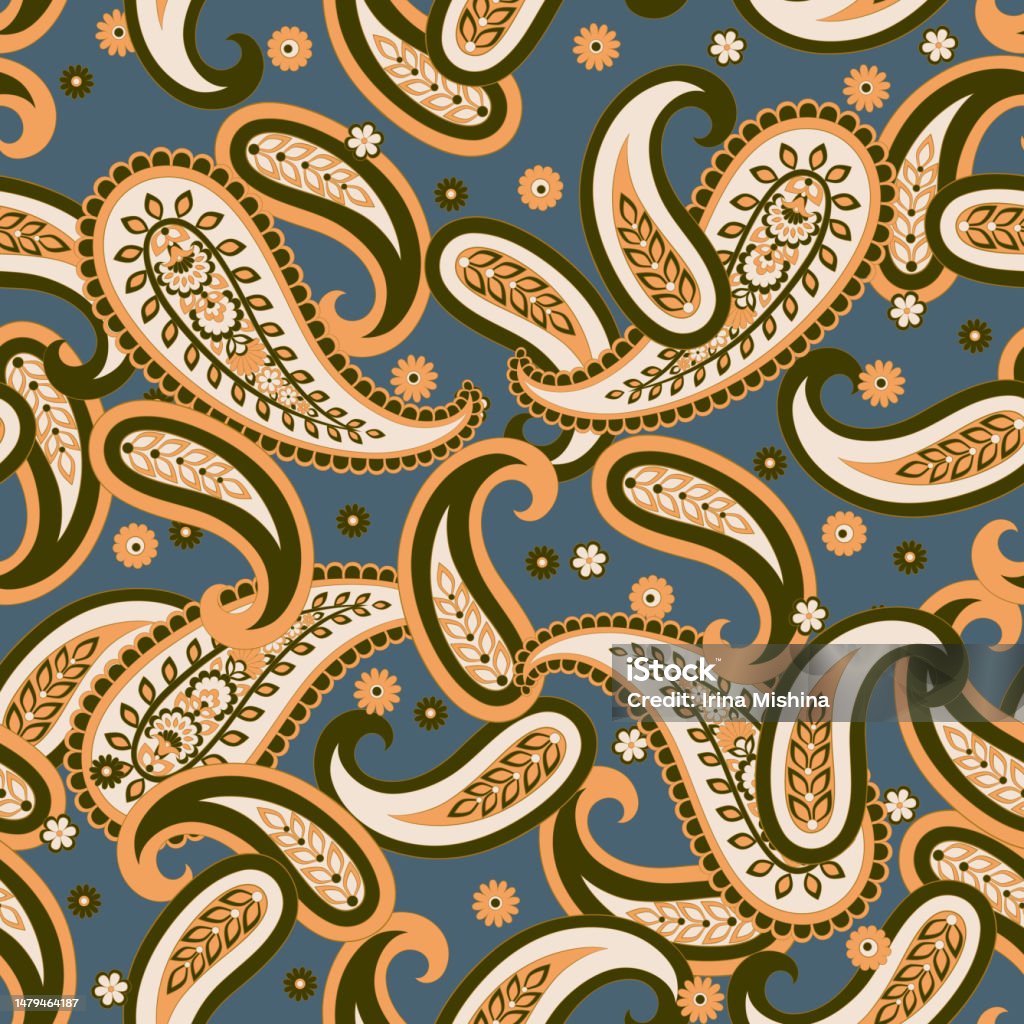 Css Paisley Pattern Floral Seamless Pattern With Paisley Ornament Vector Illustration Stock ...