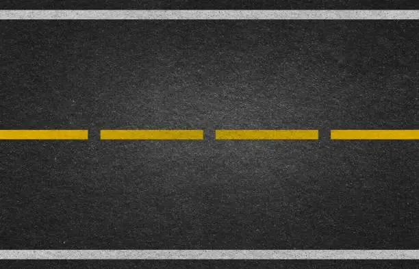 Photo of Line marking on road texture background stock photo