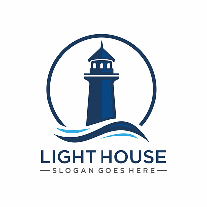 Lighthouse logo design vector illustration