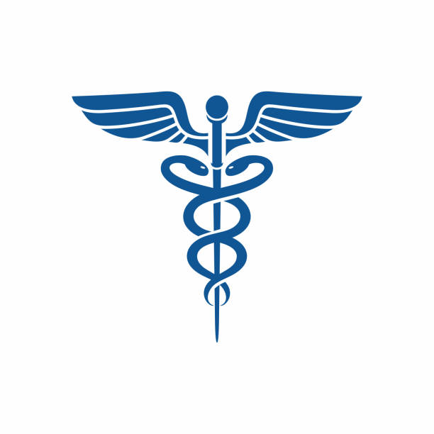 wektor ikony symbolu kaduceusza medycznego - pharmacy symbol surgery computer icon stock illustrations