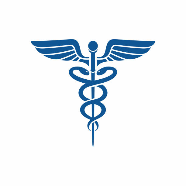 ilustrações de stock, clip art, desenhos animados e ícones de medical caduceus symbol icon vector - pharmacy symbol surgery computer icon