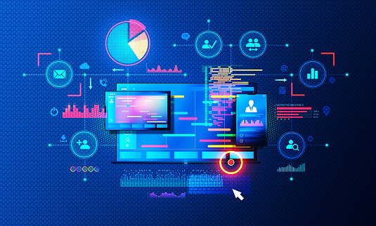 Process Management Tools Screens Process Management Software And Collaborative Work Tools Conceptual ...