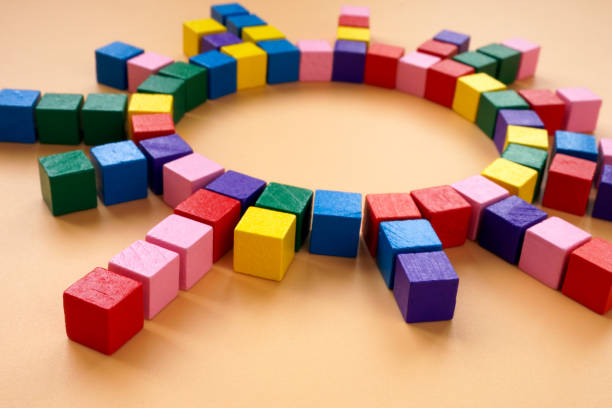 istock Circle from colorful cubes as symbol of unity and cooperation. 1479473870