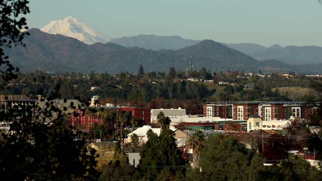 Downtown Redding with Mount Shasta
