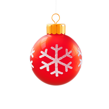 This is a 3D illustration of a christmas ball icon