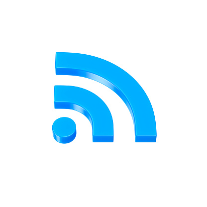 This is a 3D ilustration of an wifi icon