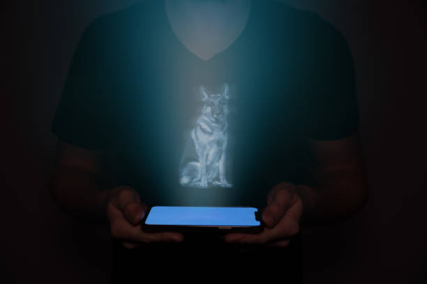 istock A hologram of a German shepherd sitting projected from a mobile phone. 1479478546