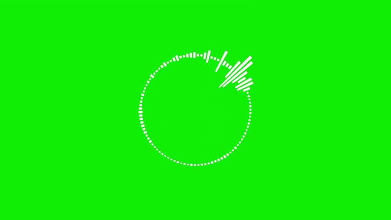 4k abstract music sound wave or audio wavefrom isolated on green screen background.Line digital minimalist voice and soundtrack wave equalizer.Shape line volume or speech symbol animated background.