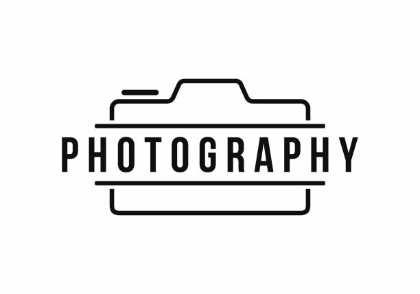 ilustraciones, imágenes clip art, dibujos animados e iconos de stock de vector de diseño de logotipo de fotografía - silhouette photographer photographing photograph