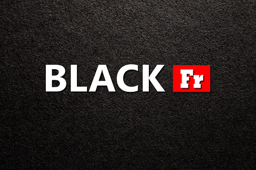 Black Friday. Banner, poster, logo on dark textured background.