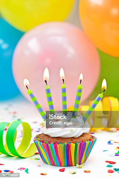 Colorful Birthday Candles Stock Photo - Download Image Now - Anniversary, Balloon, Birthday