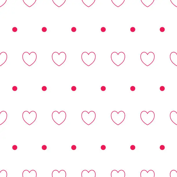 Vector illustration of Seamless hearts pattern