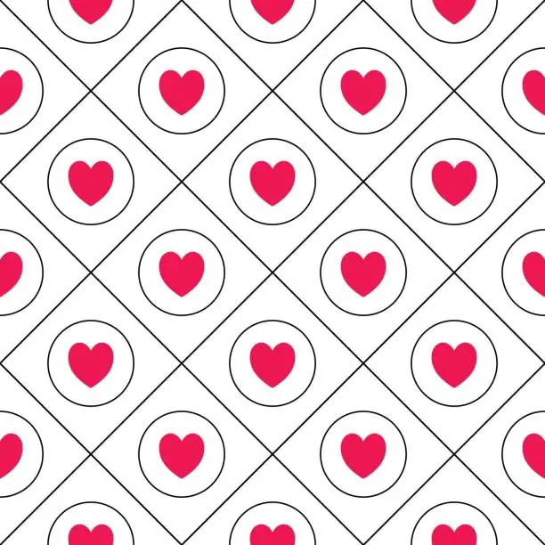 Vector illustration of Seamless hearts pattern