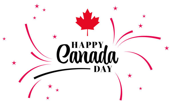 ilustraciones, imágenes clip art, dibujos animados e iconos de stock de fondo en colores nacionales de canadá. tarjeta de vectores para el día de canadá - canada canada day canadian flag canadian culture