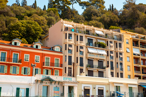 Colors of Building facades in Nice, France.