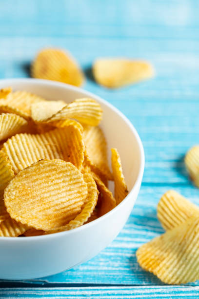 istock Close-up, a plate of potato chips on a blurred background. 1479503386