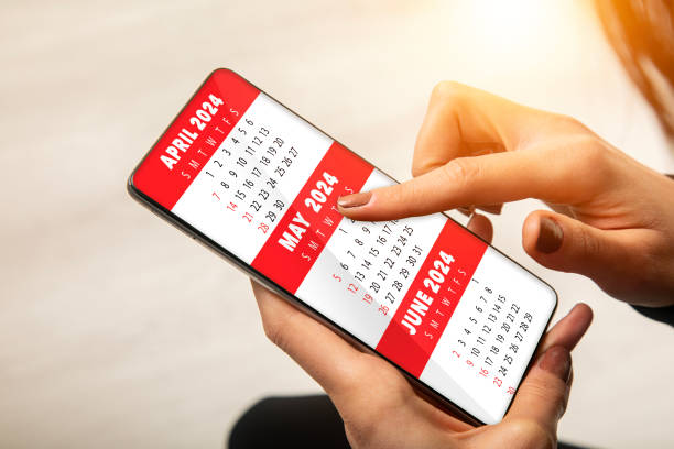 istock 2024 second quarter calendar on phone screen 1479508993