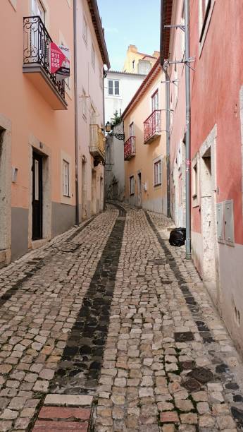 istock A narrow alley in Lisbon where people walk 1479512771