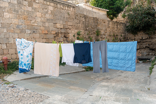 Laundry on the outdoor clothesline