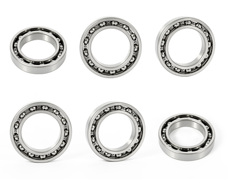 Ball Bearings isolated on white background. Spare parts catalog. Auto parts.